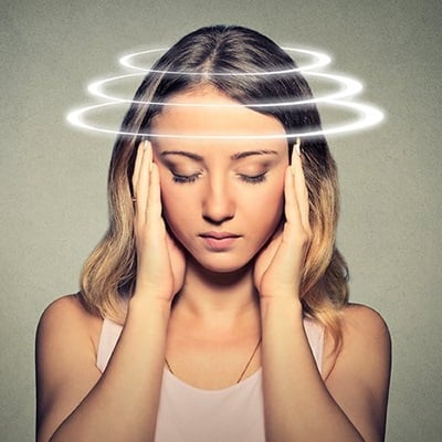 woman with head injury or head pain
